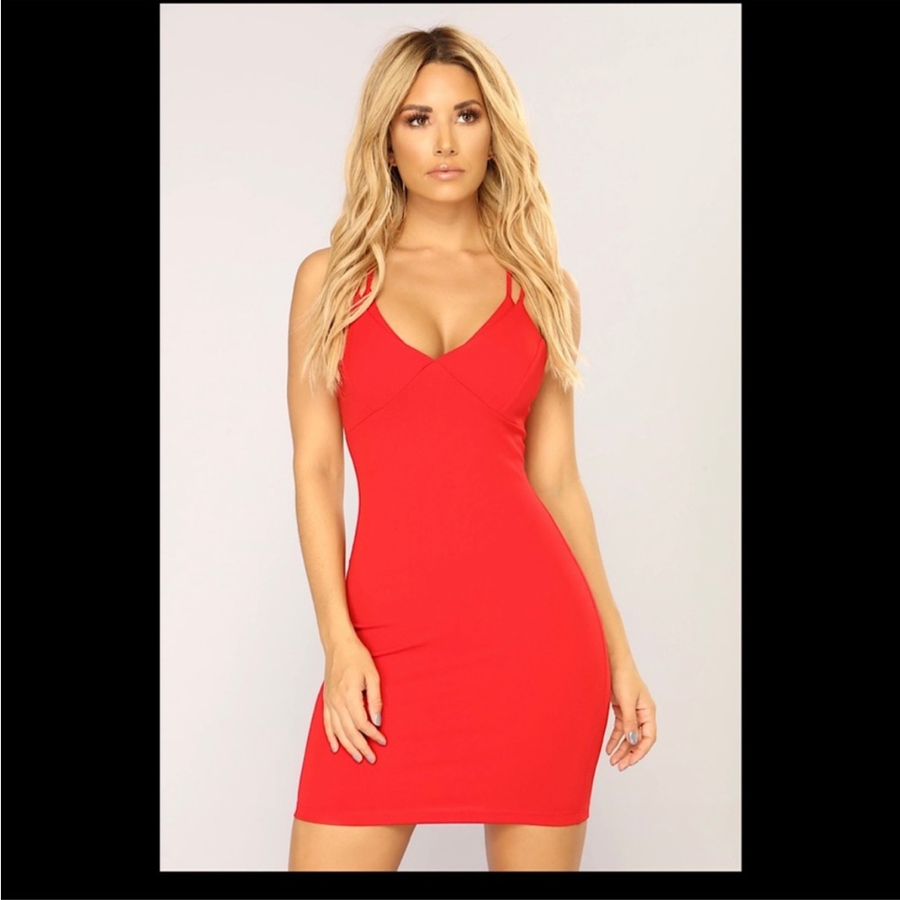 Fashion Nova Slaying Hearts Red Mini Dress